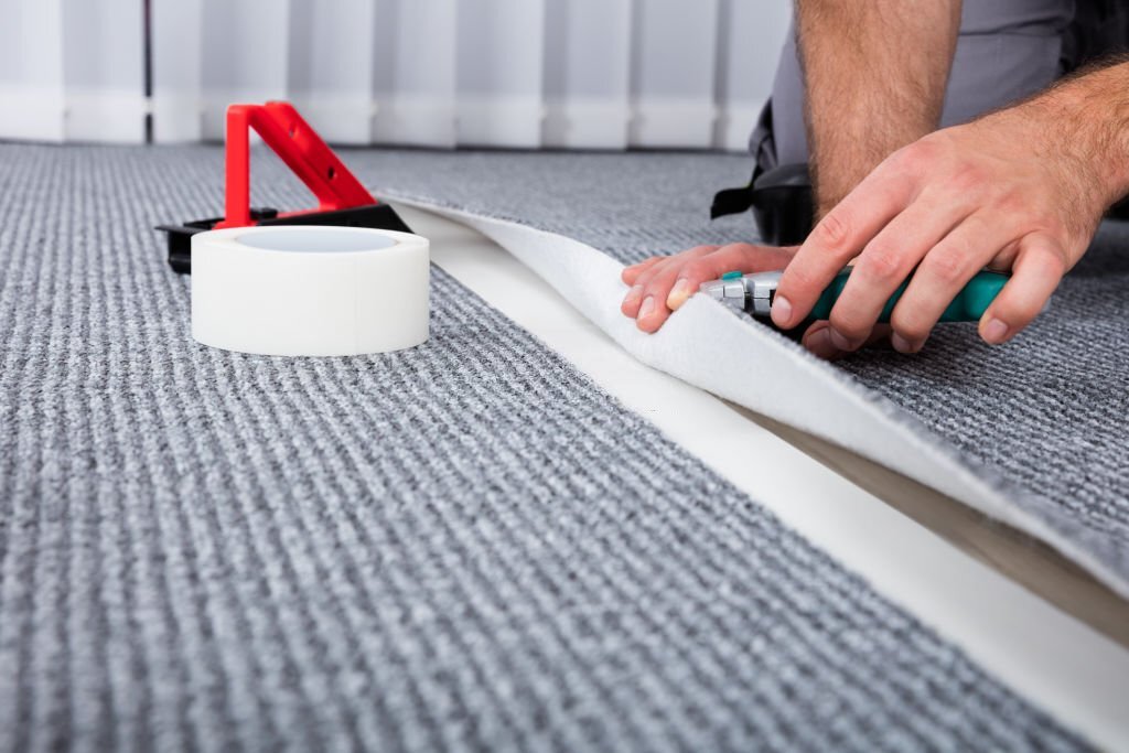 Carpet installation in a Pocatello home